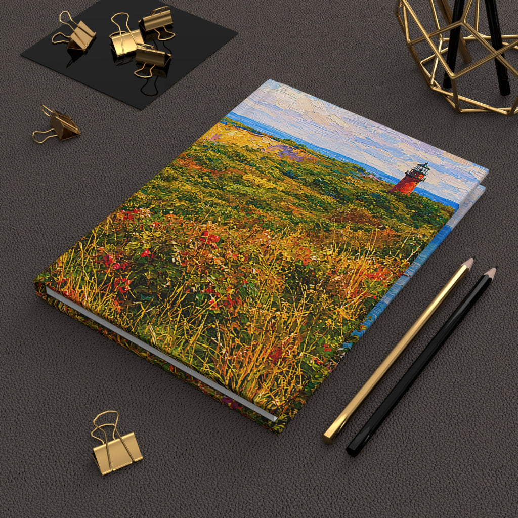 Martha's Vineyard Coastal Lighthouse Hardcover Journal — Lined Travel Notebook