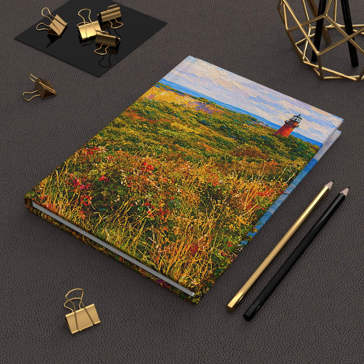 Martha's Vineyard Coastal Lighthouse Hardcover Journal — Lined Travel Notebook