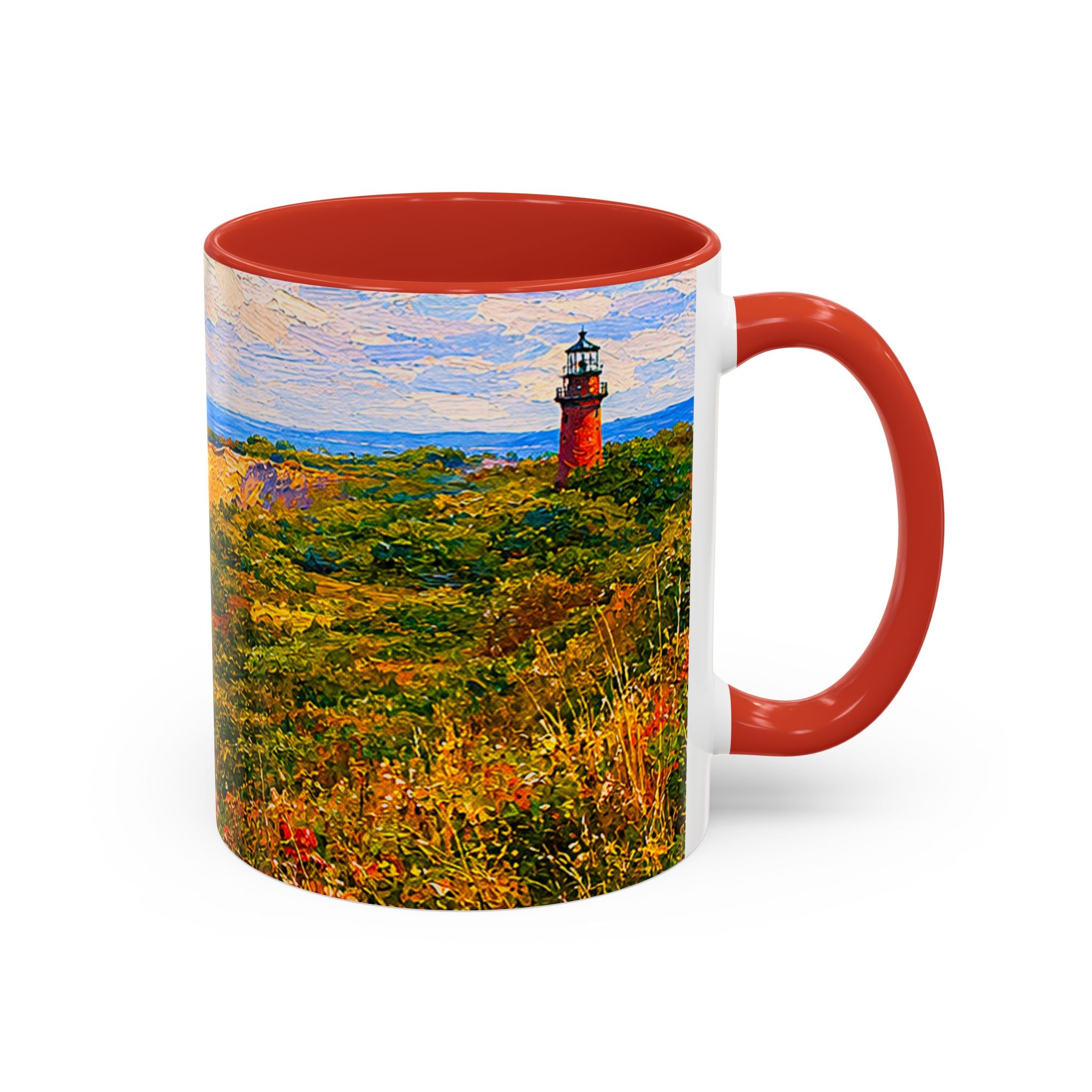 Martha's Vineyard Aquinnah L Gay Head Lighthouse Coffee Mug — Scenic Seaside Accent Mug (11/15 oz)