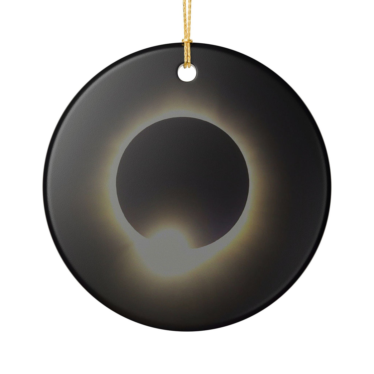 Solar Eclipse Ceramic Ornament | Totality Moon Phase Hanging Décor