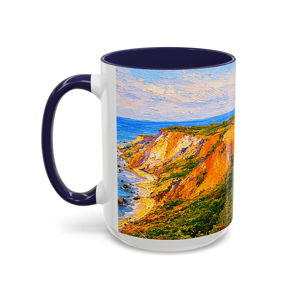 Martha's Vineyard Aquinnah L Gay Head Lighthouse Coffee Mug — Scenic Seaside Accent Mug (11/15 oz)