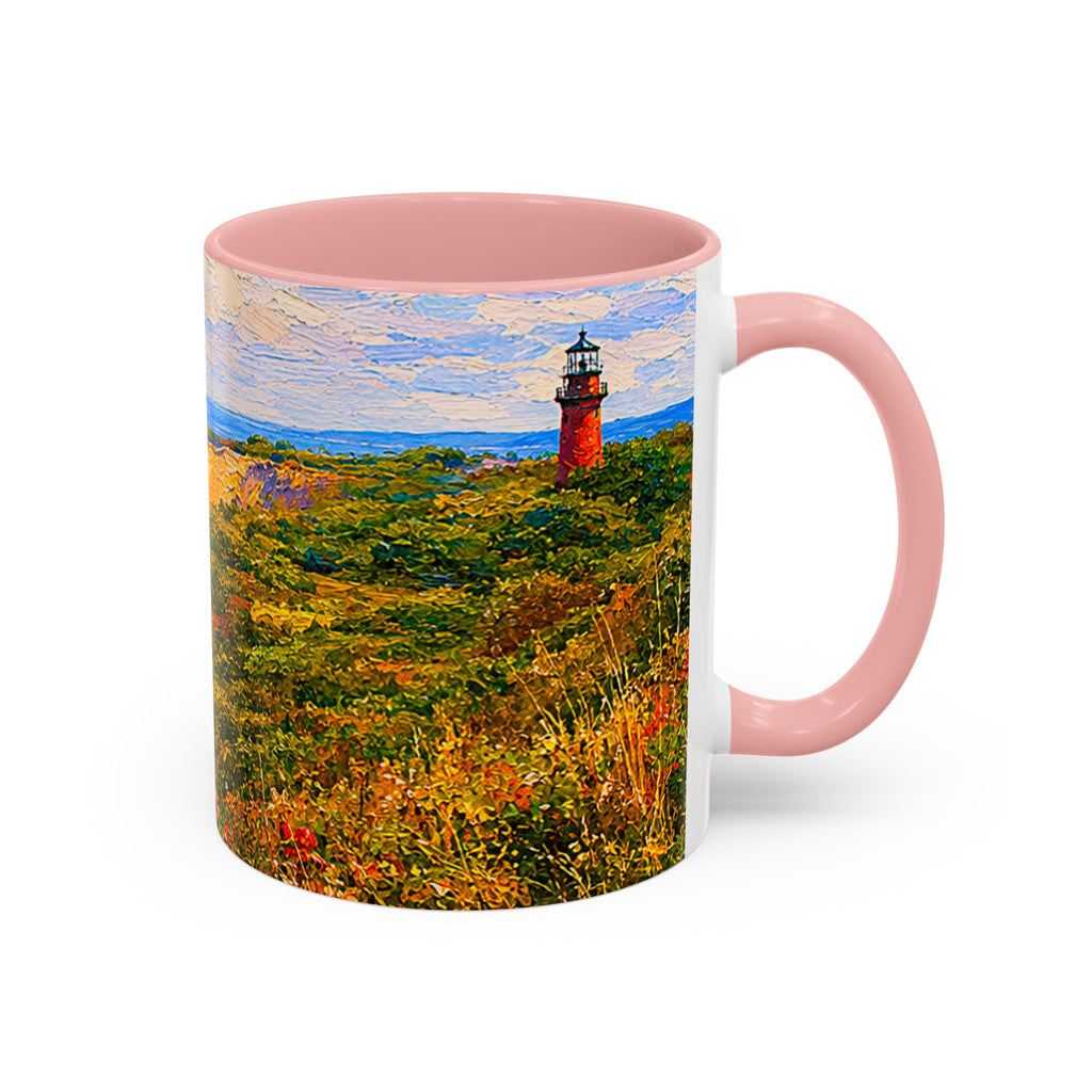 Martha's Vineyard Aquinnah L Gay Head Lighthouse Coffee Mug — Scenic Seaside Accent Mug (11/15 oz)