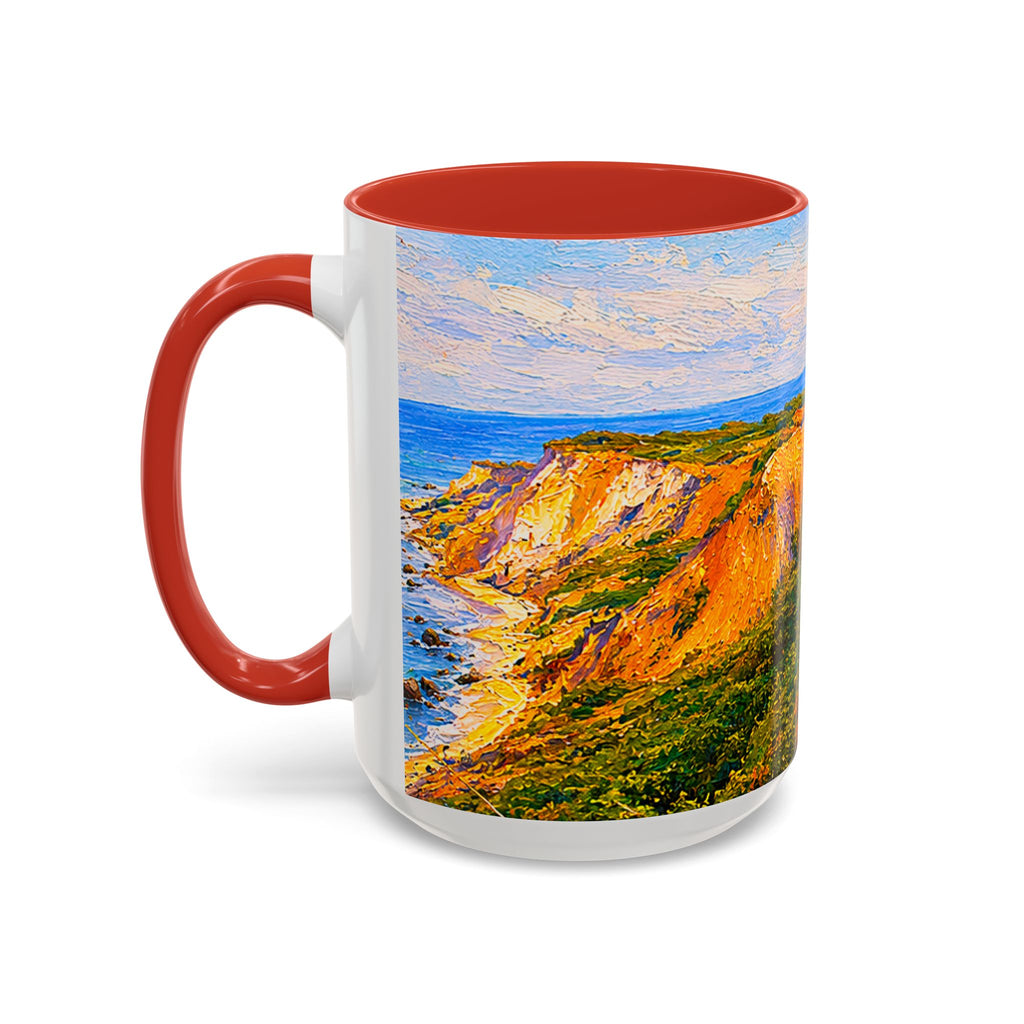Martha's Vineyard Aquinnah L Gay Head Lighthouse Coffee Mug — Scenic Seaside Accent Mug (11/15 oz)