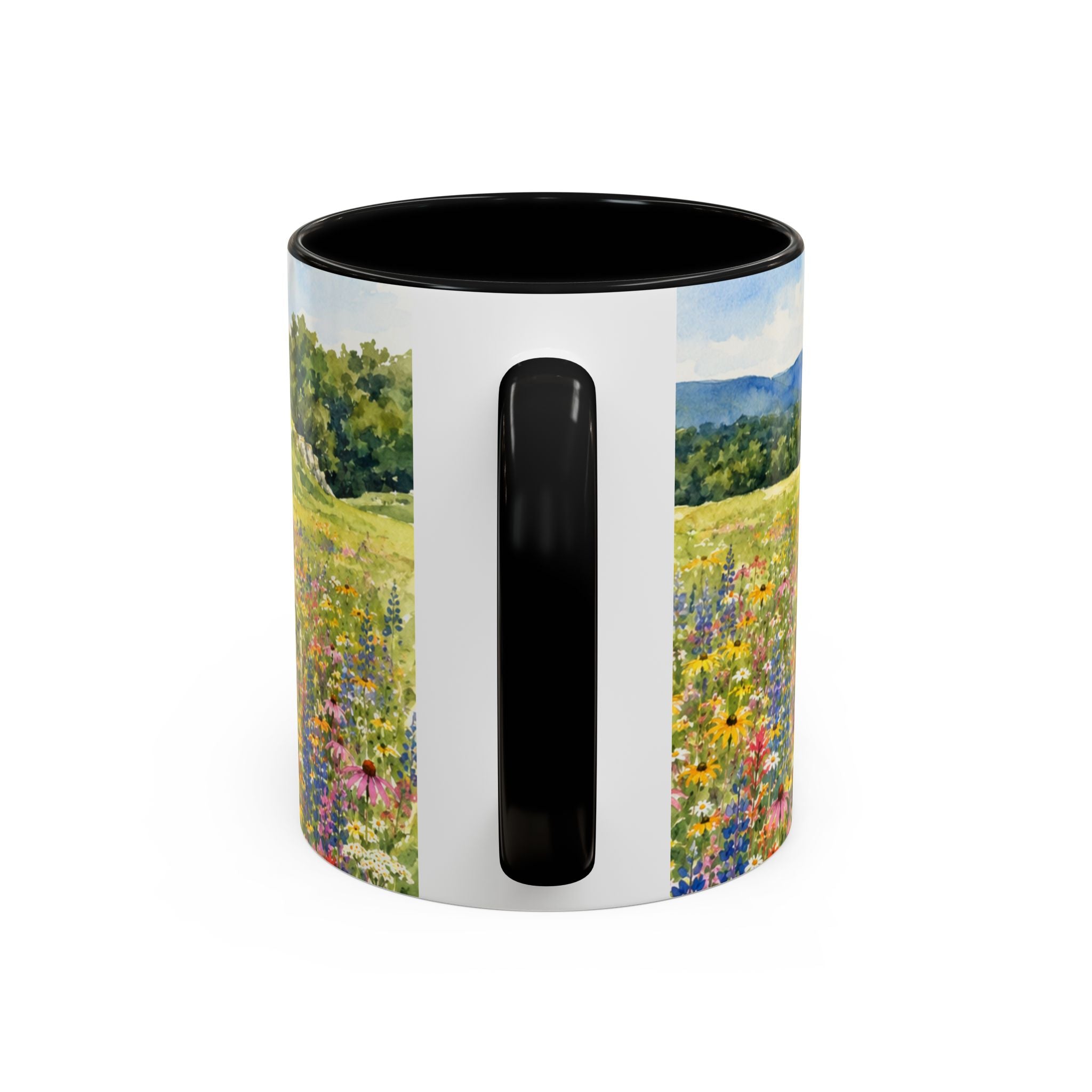 Vermont Camel's Hump Mountain with Scenic Wildflower Path Accent Coffee Mug