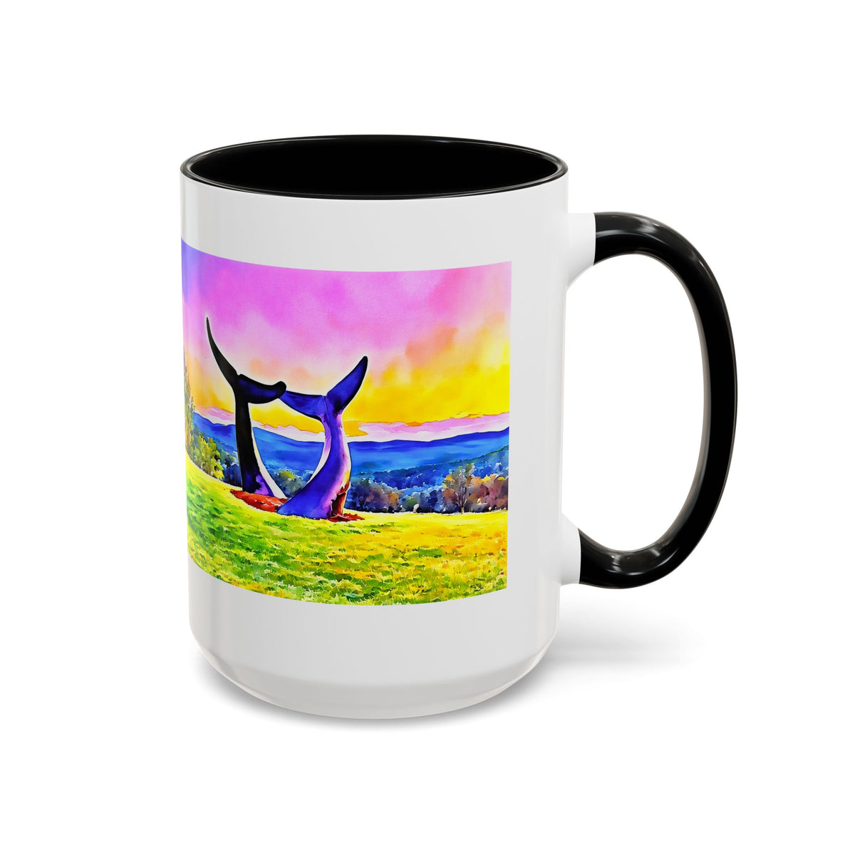 Whale Tails Sunset Landscape Mug | Accent Coffee Mug 11oz 15oz
