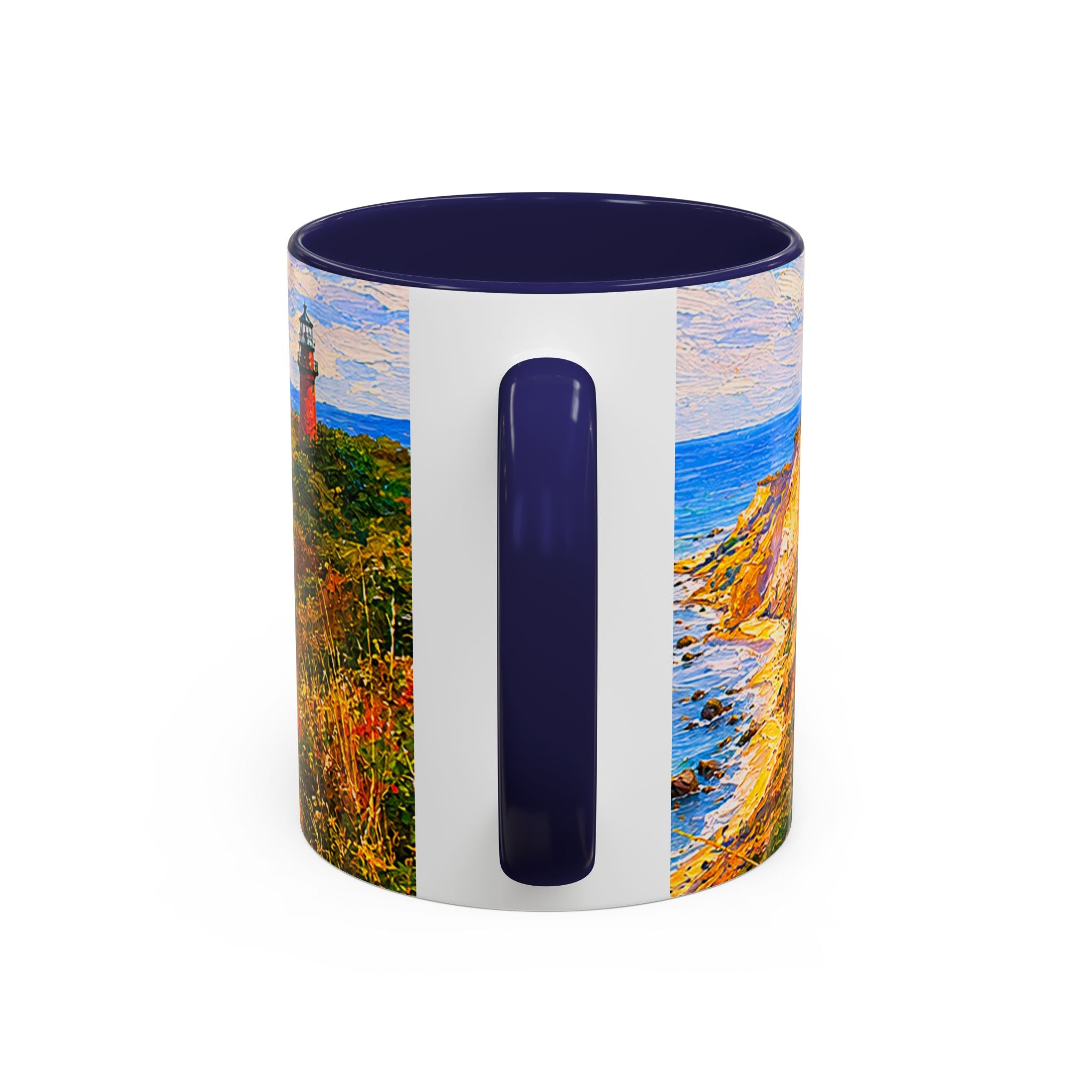 Martha's Vineyard Aquinnah L Gay Head Lighthouse Coffee Mug — Scenic Seaside Accent Mug (11/15 oz)